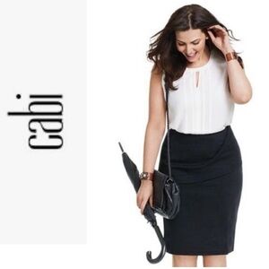 Like New Cabi #3095 Adore White Tunic Style Sleeveless Blouse Sz: L